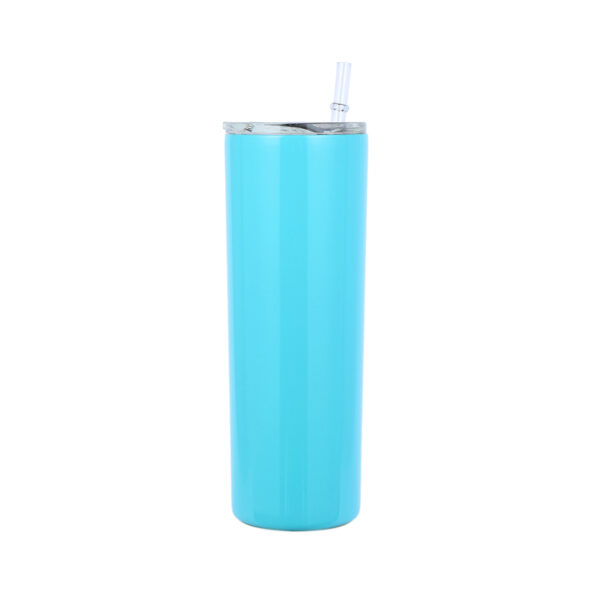 20oz Thermal Insulated Stainless Steel Skinny tumbler with metal straw