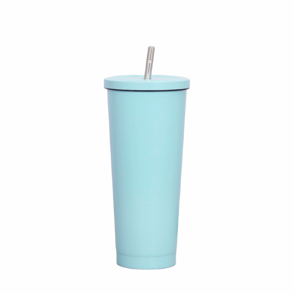 24oz Double Wall Travel tumbler with SS lid and straw